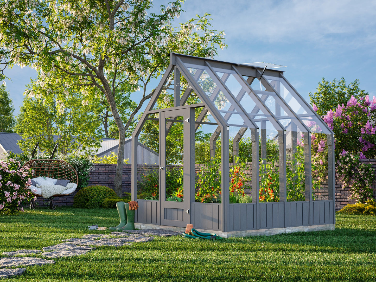 Palmako Emilia 5,4 m2 (RAL7012) - Lackiert dunkelgrau RAL7012