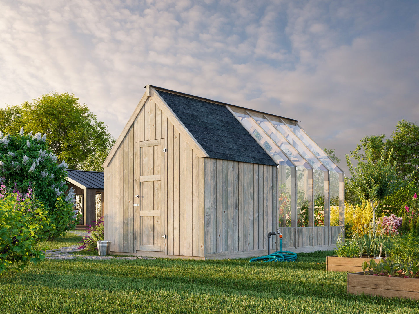 Palmako Emilia 5,4+4,0 m2 - Grau kesseldruckimprägniert
