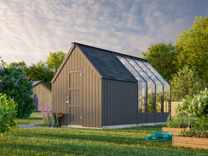 Palmako Emilia 5,4+4,0 m2 (RAL7012) - Lackiert dunkelgrau RAL7012