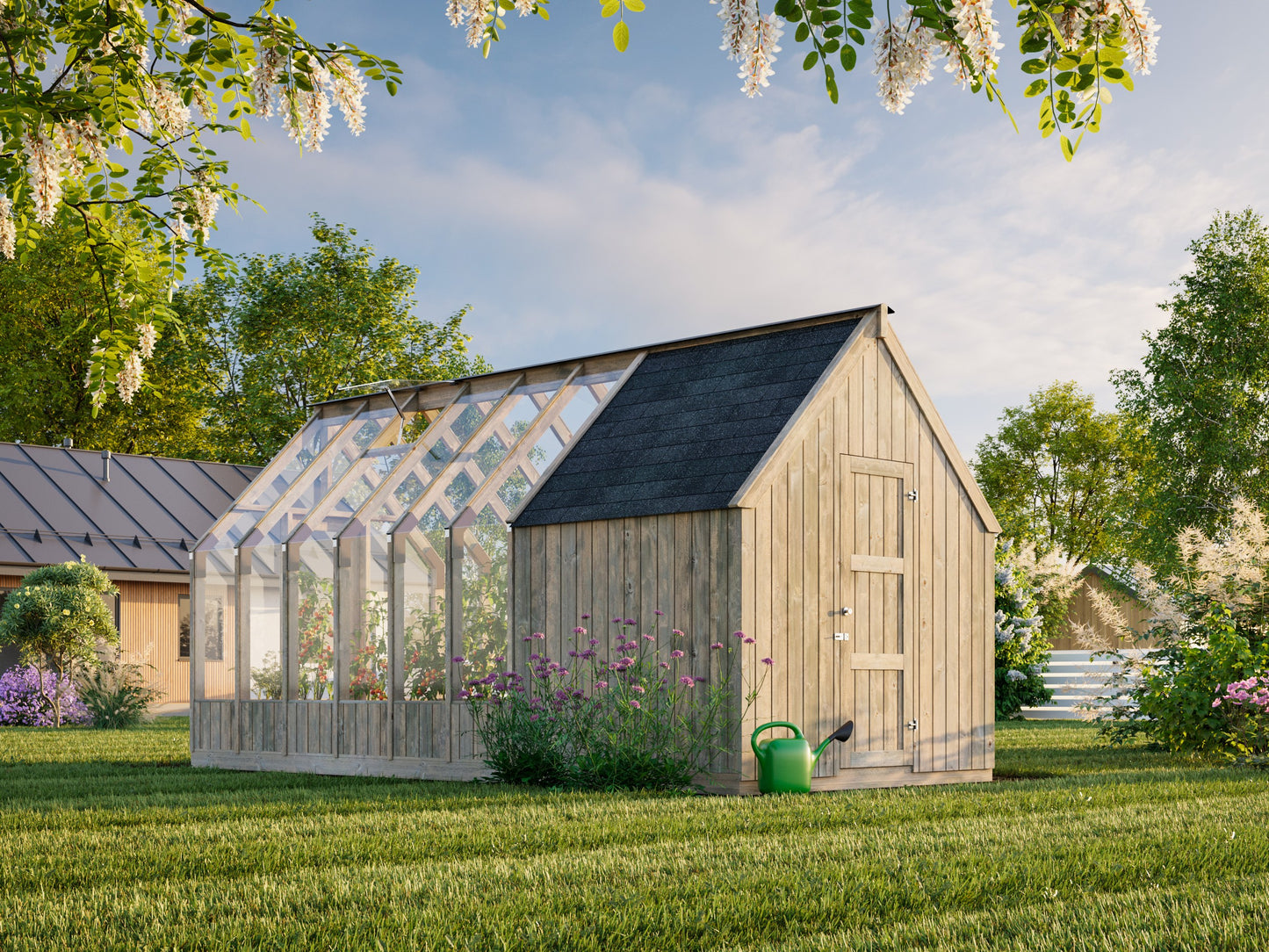Palmako Emilia Gerätehaus 4,0 m2 - Grau kesseldruckimprägniert