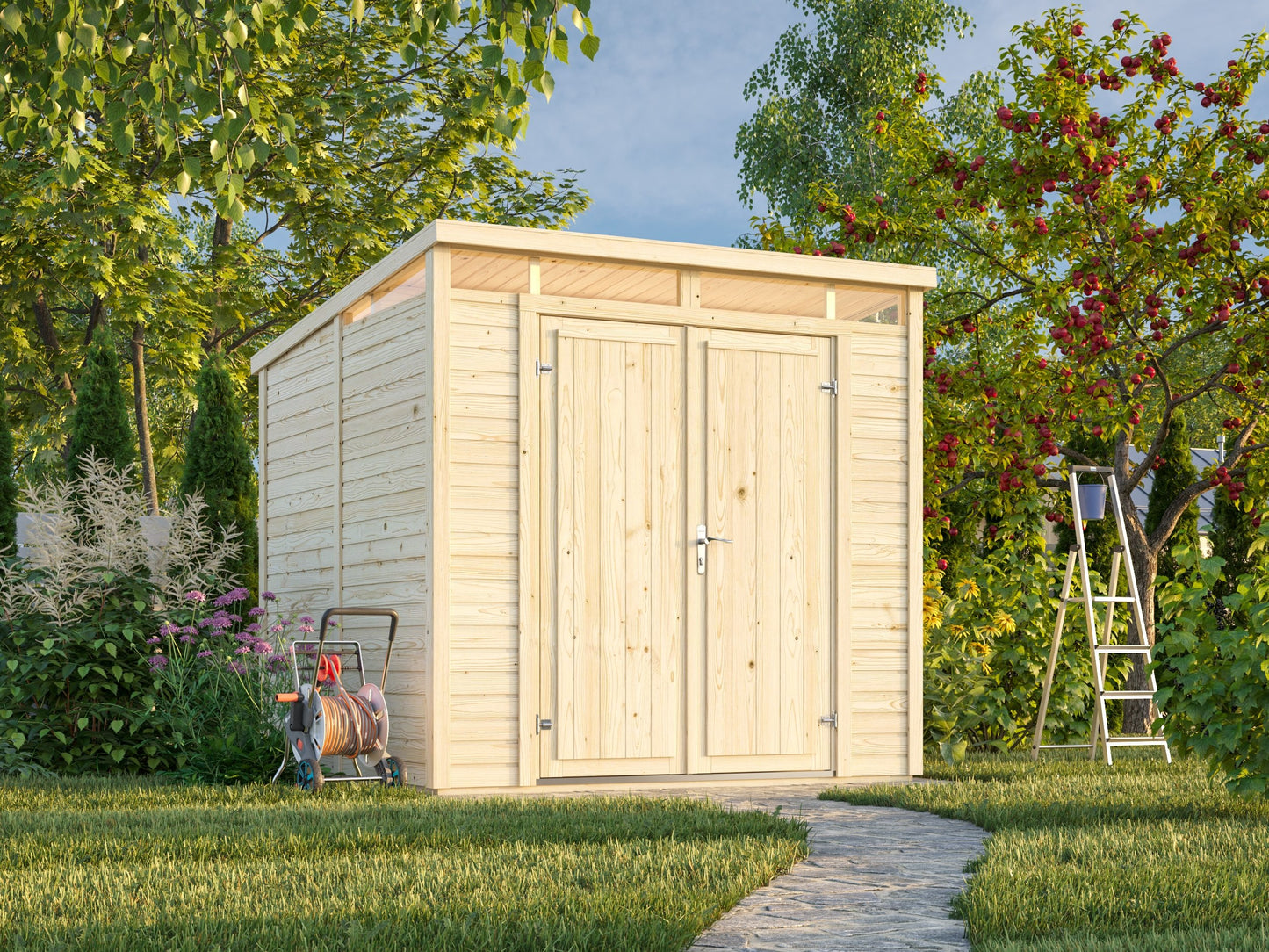 Palmako Elias 4,9 m2 - Lackiert hellgrau RAL7042