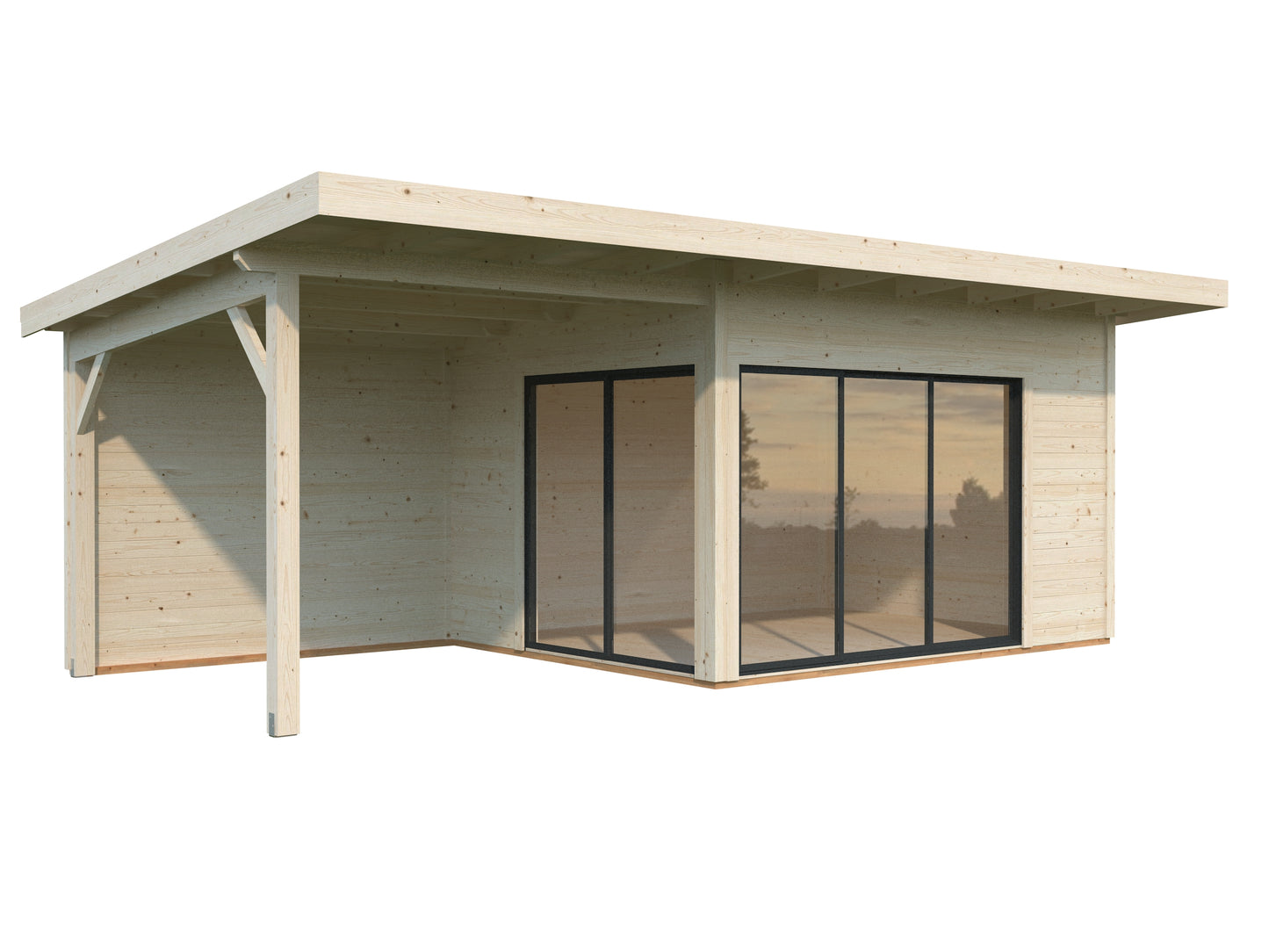 Palmako Andrea 11,2+7,9 m2 Slide Plus - Naturbelassen