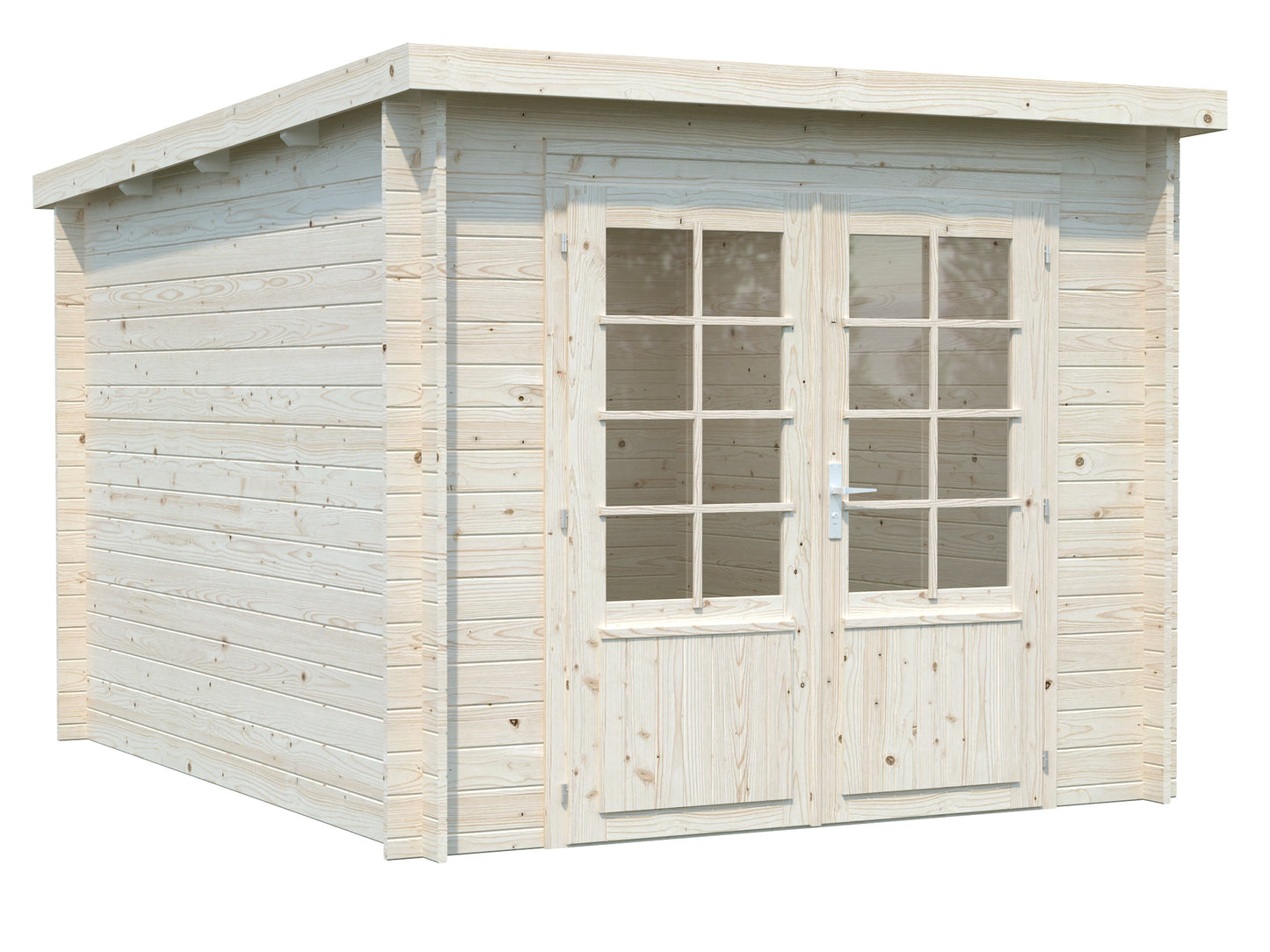 Palmako Ella 6,9 m2 - Lackiert hellgrau RAL7042 + anthrazit RAL7016