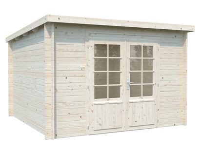 Palmako Ella 8,7 m2 - Lackiert hellgrau RAL7042 + weiß RAL9016