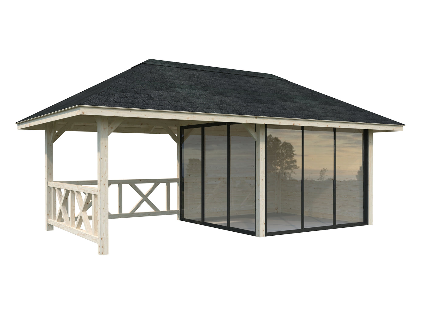 Palmako Bianca 16,6 m2 Set 503 Slide Plus - Grau tauchgrundiert