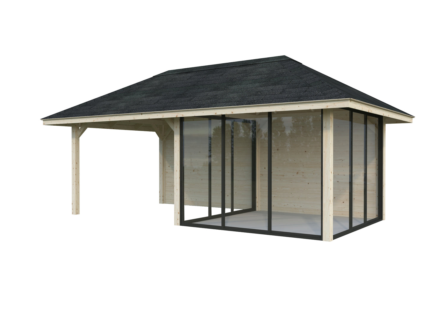 Palmako Bianca 16,6 m2 Set 506 Slide Plus - Naturbelassen