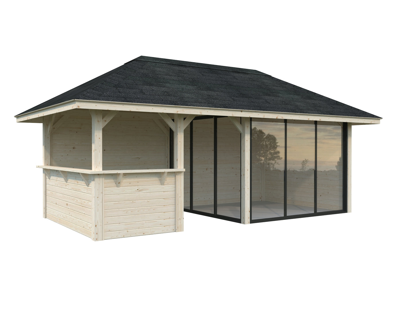 Palmako Bianca 16,6 m2 Set 507 Slide Plus - Grau tauchgrundiert