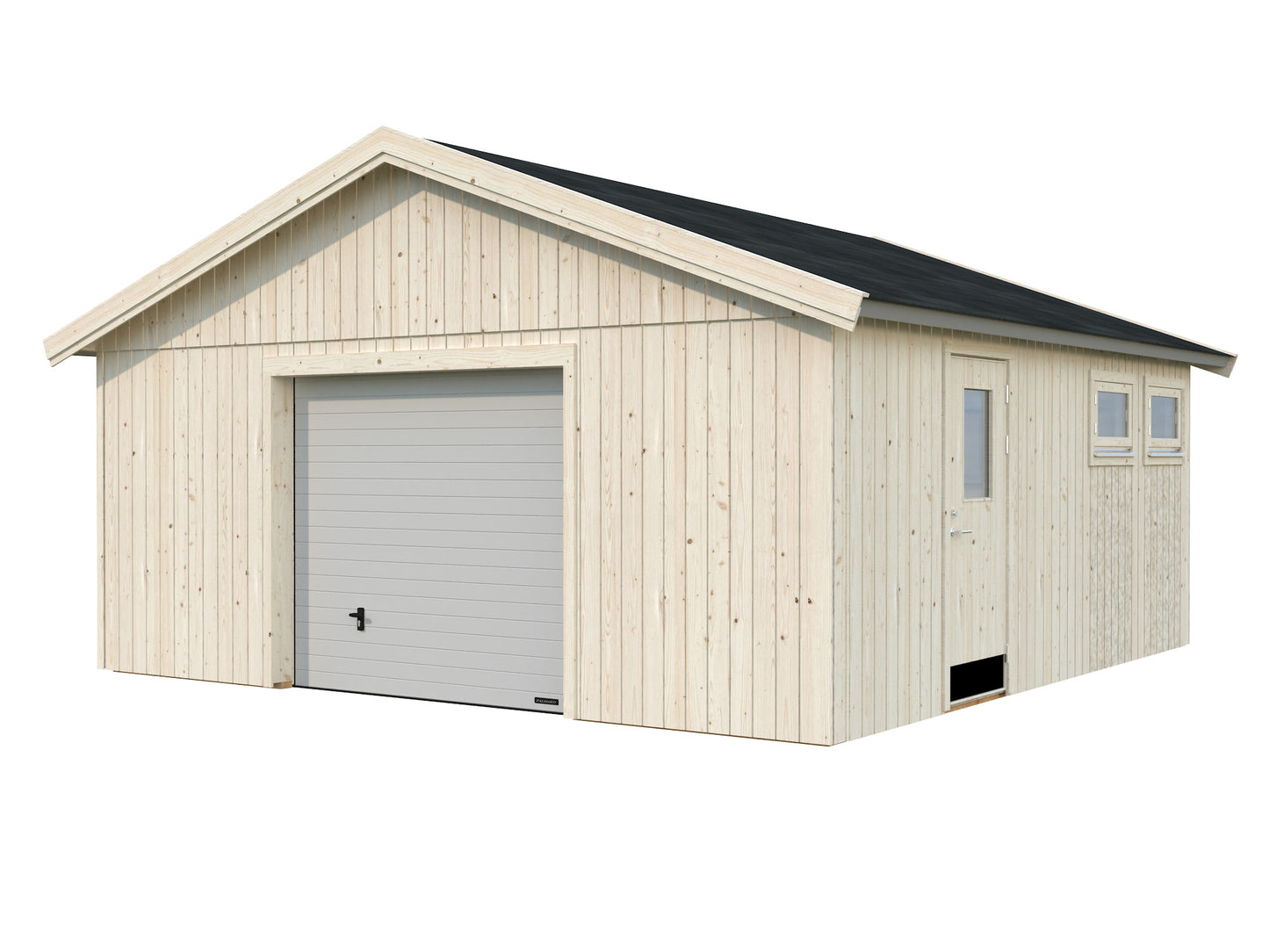Palmako Andre 28,5 m2 mit Sektionaltor - Naturbelassen