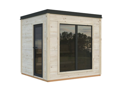 Palmako Grace Sauna 5,3 m2 - Lackiert hellgrau RAL7042 + anthrazit RAL7016