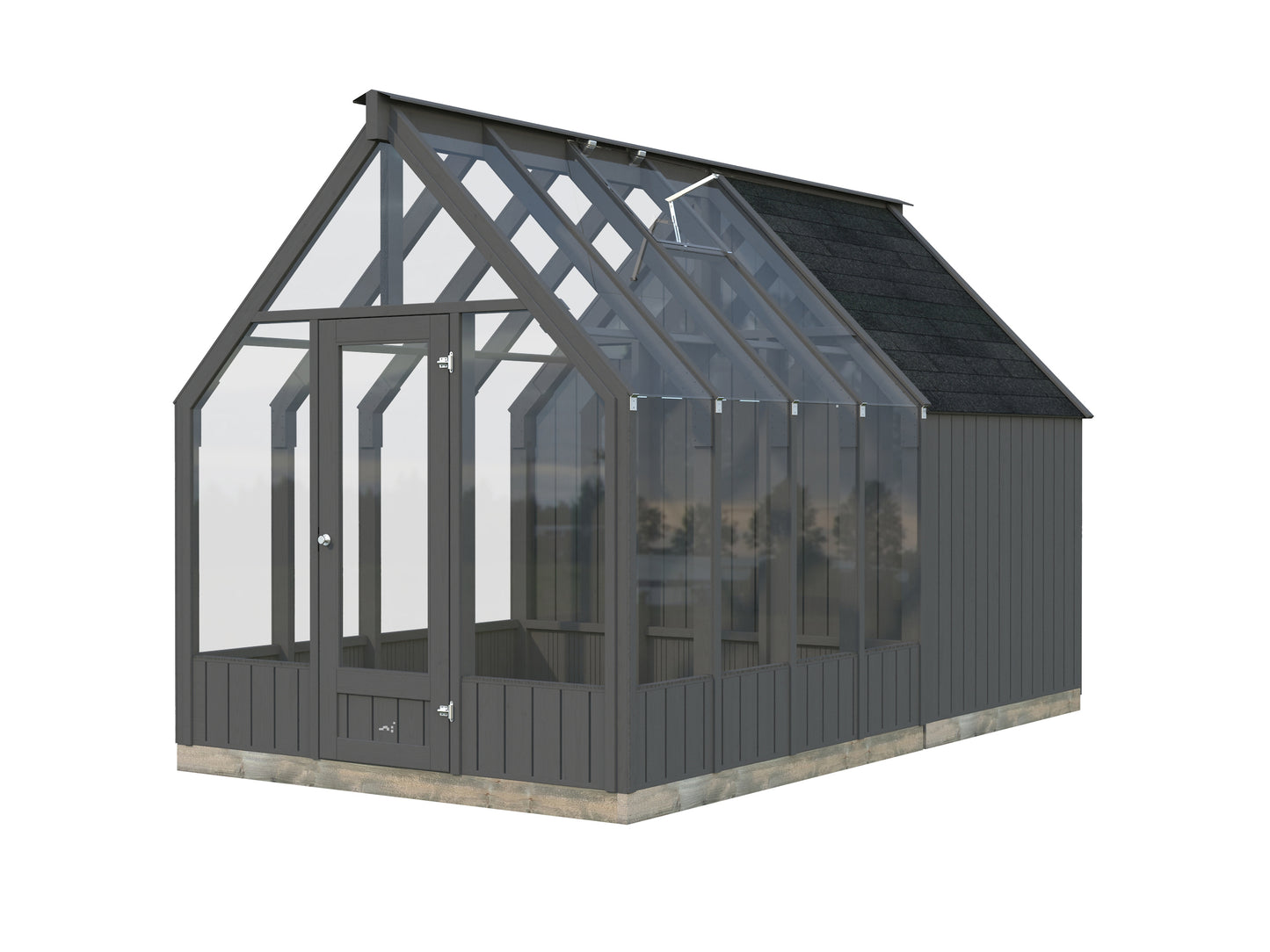 Palmako Emilia 5,4+4,0 m2 (RAL7012) - Lackiert dunkelgrau RAL7012