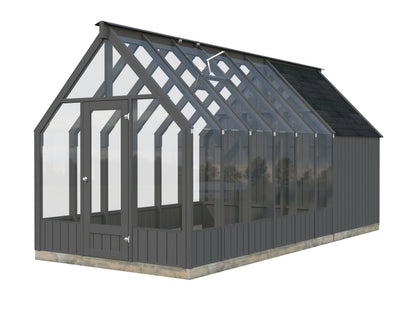 Palmako Emilia 8,2+4,0 m2 (RAL7012) - Lackiert dunkelgrau RAL7012