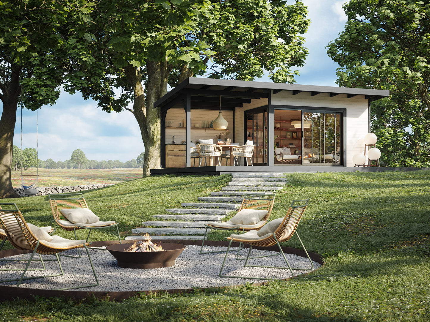 Palmako Andrea 11,2+7,9 m2 Slide Plus - Naturbelassen