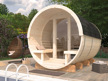 Palmako Anita 1,6+0,7 m2 mit Glasfront - Naturbelassen