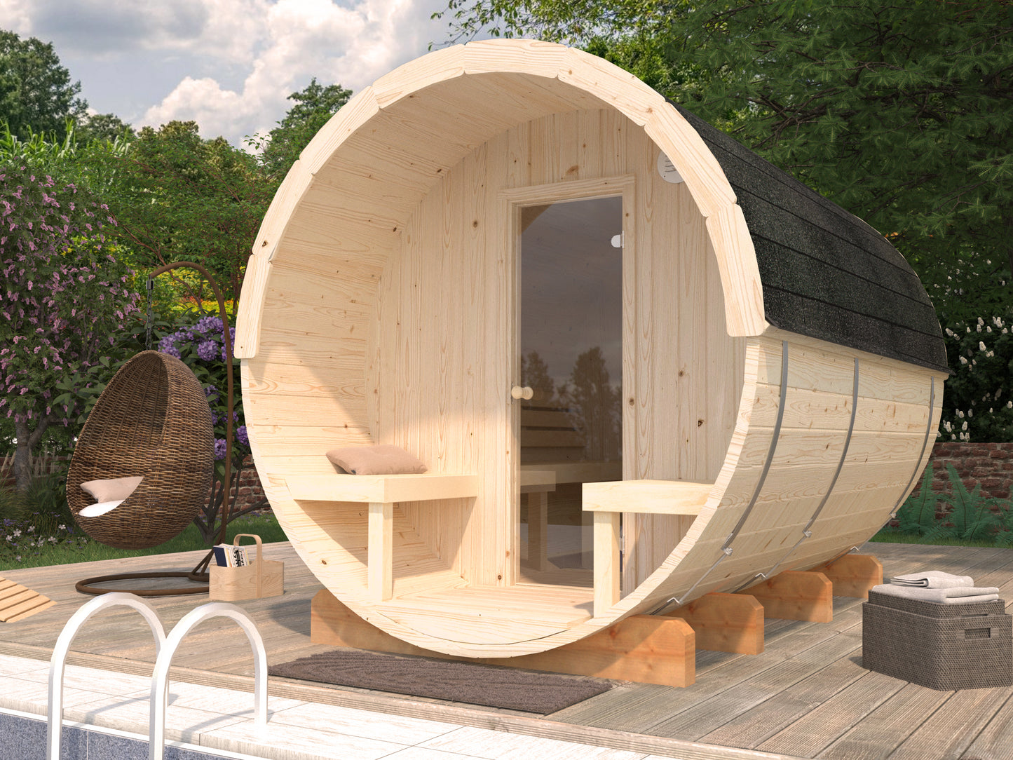 Palmako Anita 1,6+0,7 m2 - Naturbelassen