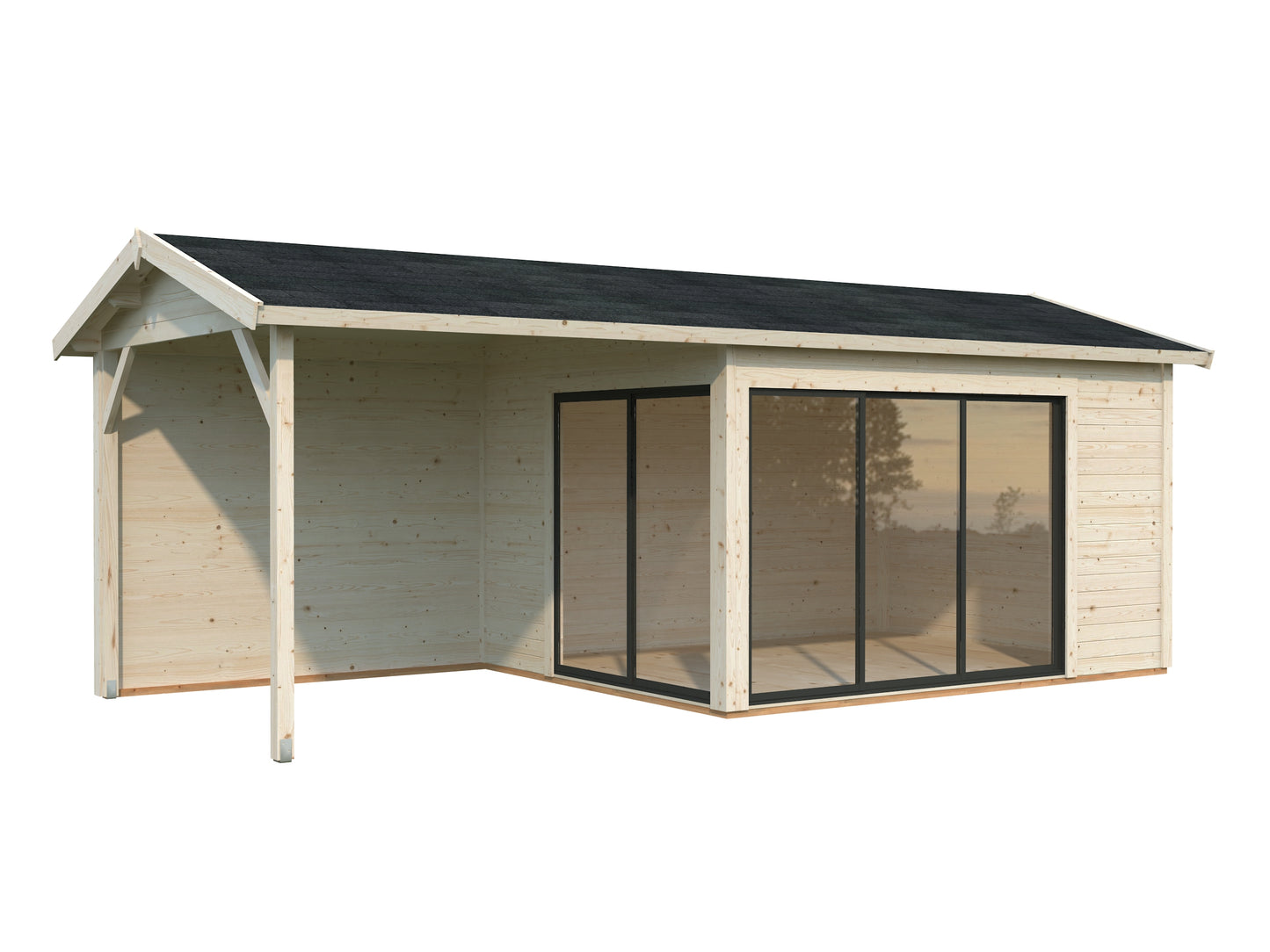 Palmako Amanda 11,2+7,8 m2 Slide Plus - Naturbelassen