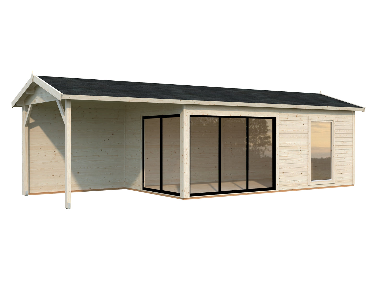 Palmako Amanda 17,1+7,8 m2 Slide Plus - Naturbelassen