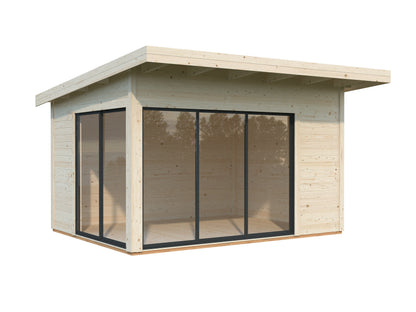 Palmako Andrea 11,2 m2 Slide - Lackiert hellgrau RAL7042 + anthrazit RAL7016