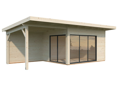 Palmako Andrea 11,2+7,9 m2 Slide Plus - Lackiert dunkelgrau RAL7012 + anthrazit RAL7016