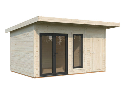 Palmako Aurelia 12,4 m2 - Lackiert hellgrau RAL7042 + anthrazit RAL7016