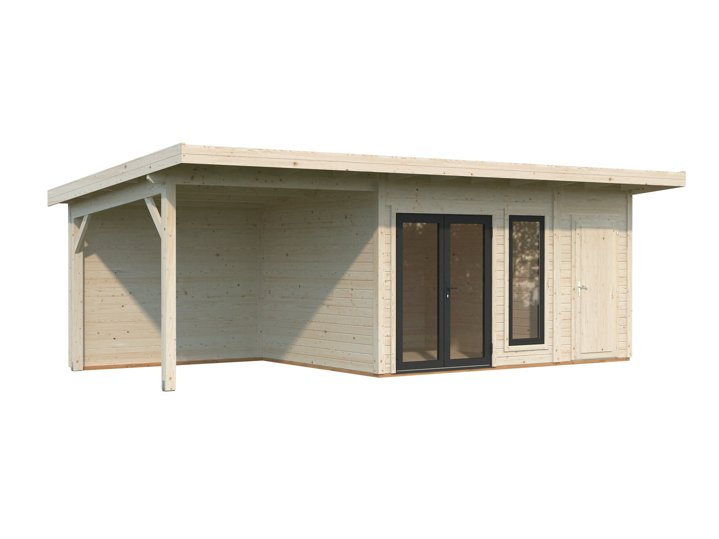 Palmako Aurelia 12,4+7,9 m2 - Lackiert dunkelgrau RAL7012 + anthrazit RAL7016