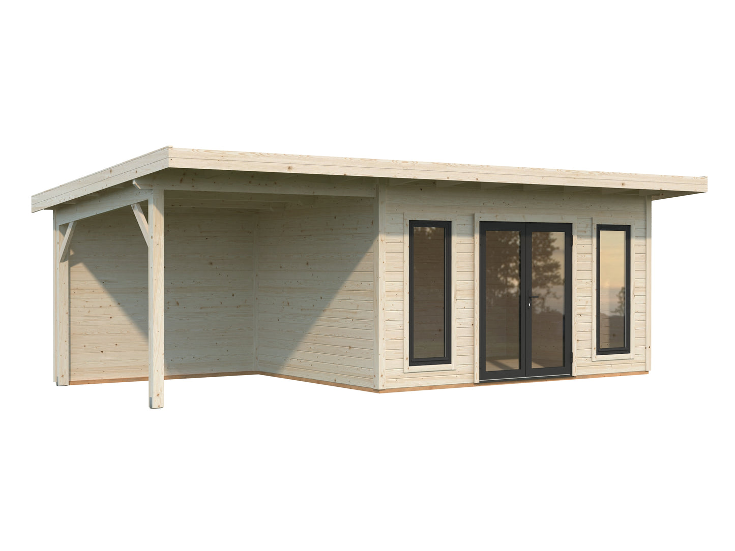 Palmako Aurelia 12,7+7,9 m2 - Lackiert weiß RAL9016 + anthrazit RAL7016