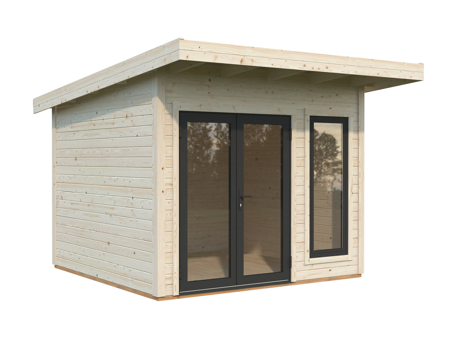 Palmako Aurelia 8,4 m2 - Lackiert hellgrau RAL7042 + anthrazit RAL7016