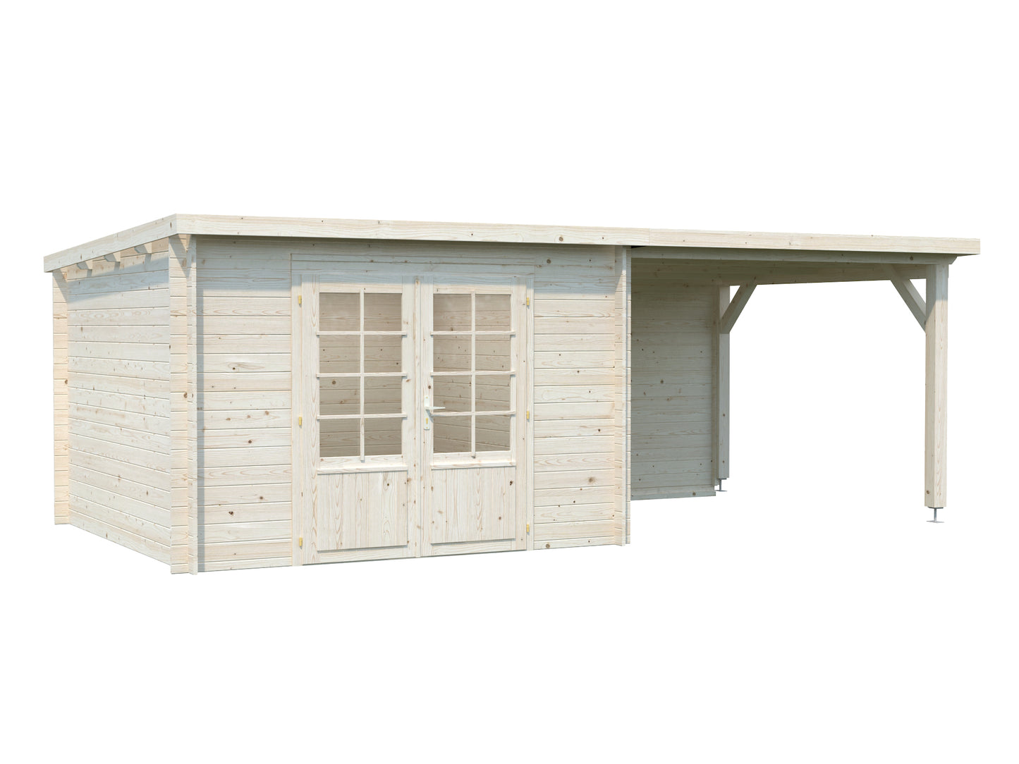 Palmako Ella 8,7+8,2 m2 - Lackiert dunkelgrau RAL7012 + weiß RAL9016