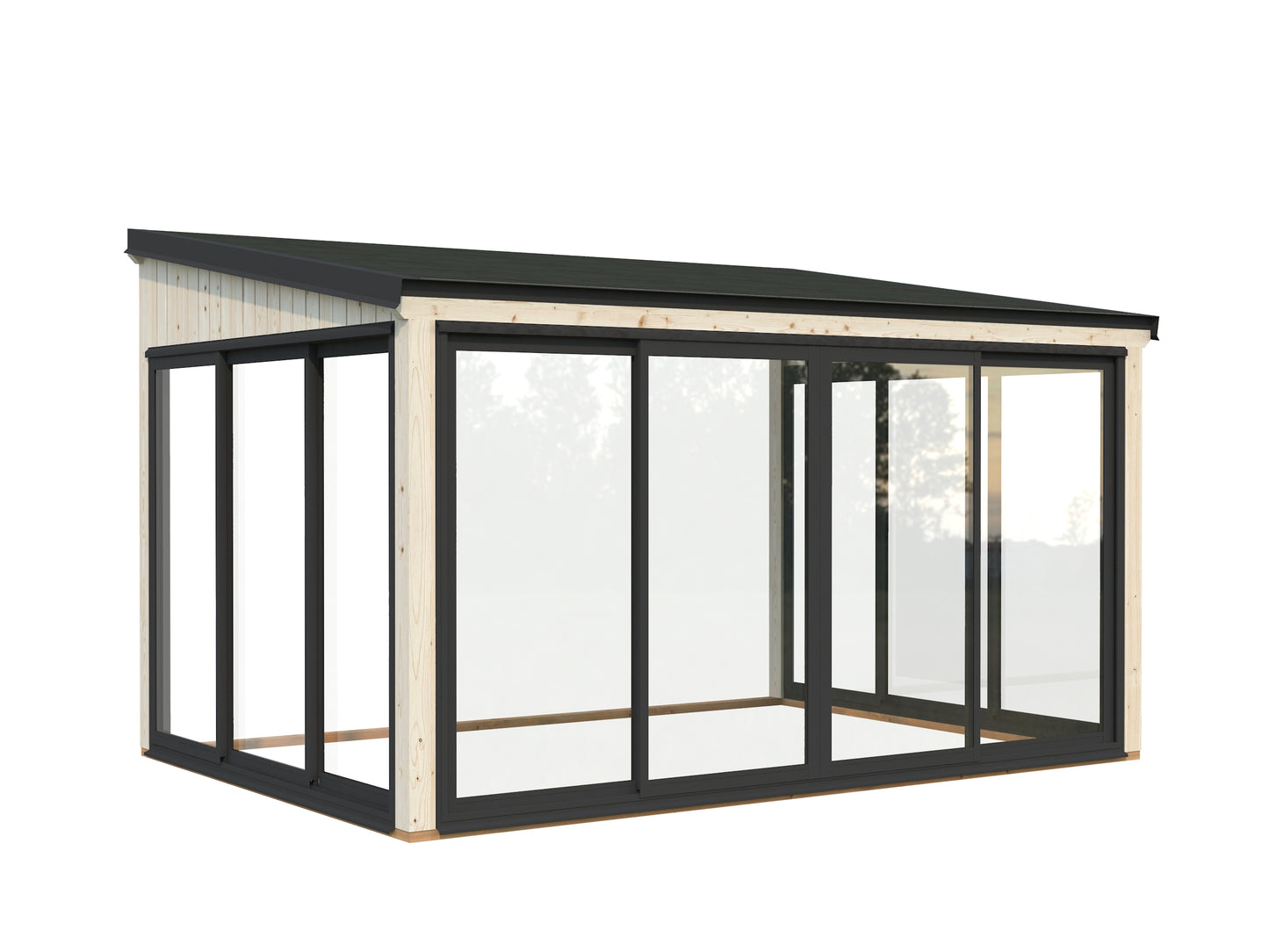 Palmako Lumi 11,6 m2 Slide - Lackiert hellgrau RAL7042