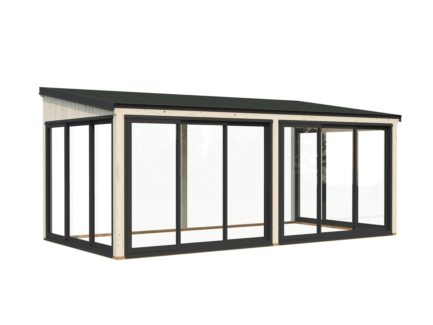 Palmako Lumi 16,2 m2 Slide - Lackiert hellgrau RAL7042