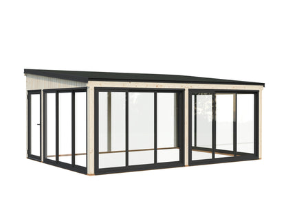 Palmako Lumi 23,3 m2 Slide - Lackiert hellgrau RAL7042