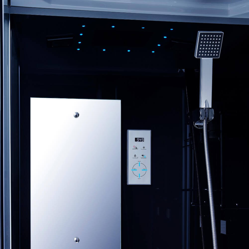 Home Deluxe Duschkabine mit LED-Beleuchtung WAVE S - 90 x 80 cm