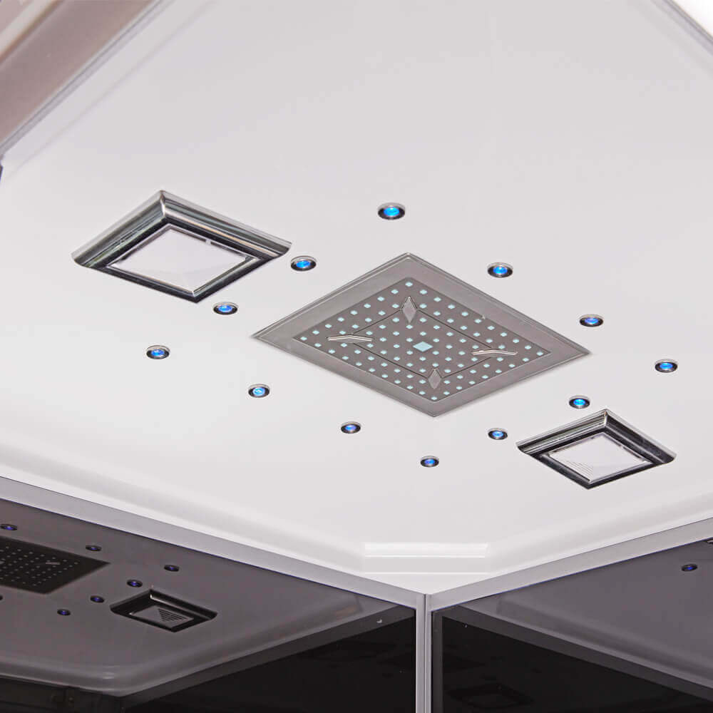 Home Deluxe Duschkabine mit LED-Beleuchtung WAVE S - 90 x 80 cm