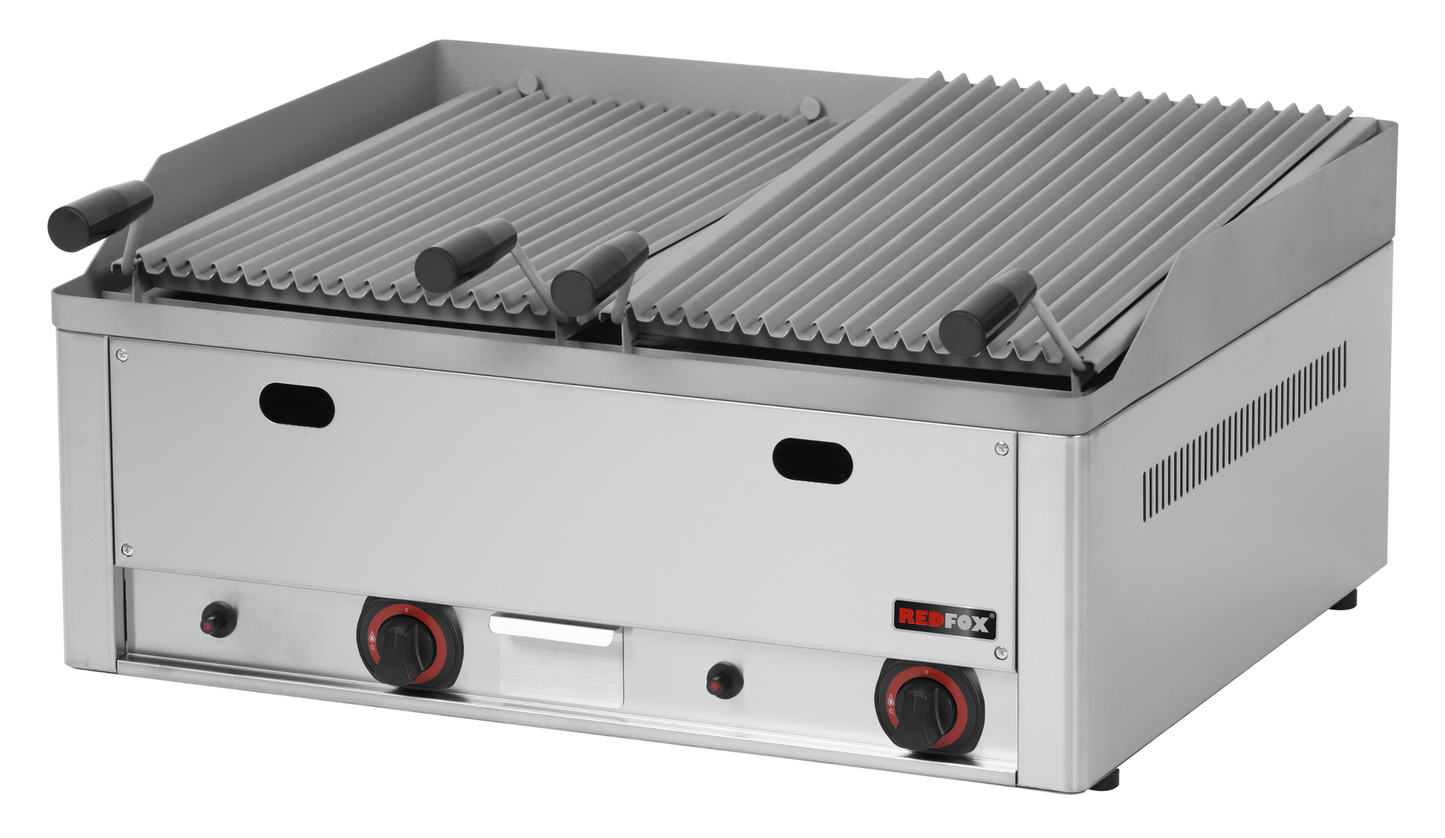 KBS Gastrotechnik Gas Lavasteingrill 2 Heizzonen 13 kW Auftischgerät