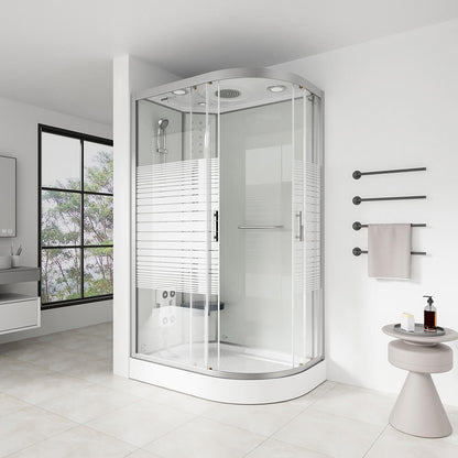 Home Deluxe Duschkabine mit Wasserfall und Rückenmassage WHITE PEARL - 120 x 80 cm Rechts