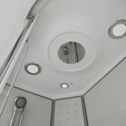 Home Deluxe Duschkabine mit Wasserfall und Rückenmassage WHITE PEARL - 120 x 80 cm Rechts