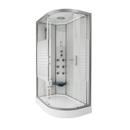 Home Deluxe Duschkabine mit Wasserfall und Rückenmassage WHITE PEARL - 120 x 80 cm Rechts