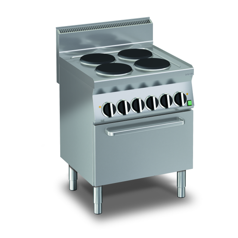 KBS Gastrotechnik Elektro-Herd mit 4 Kochplatten und Umluftbackofen