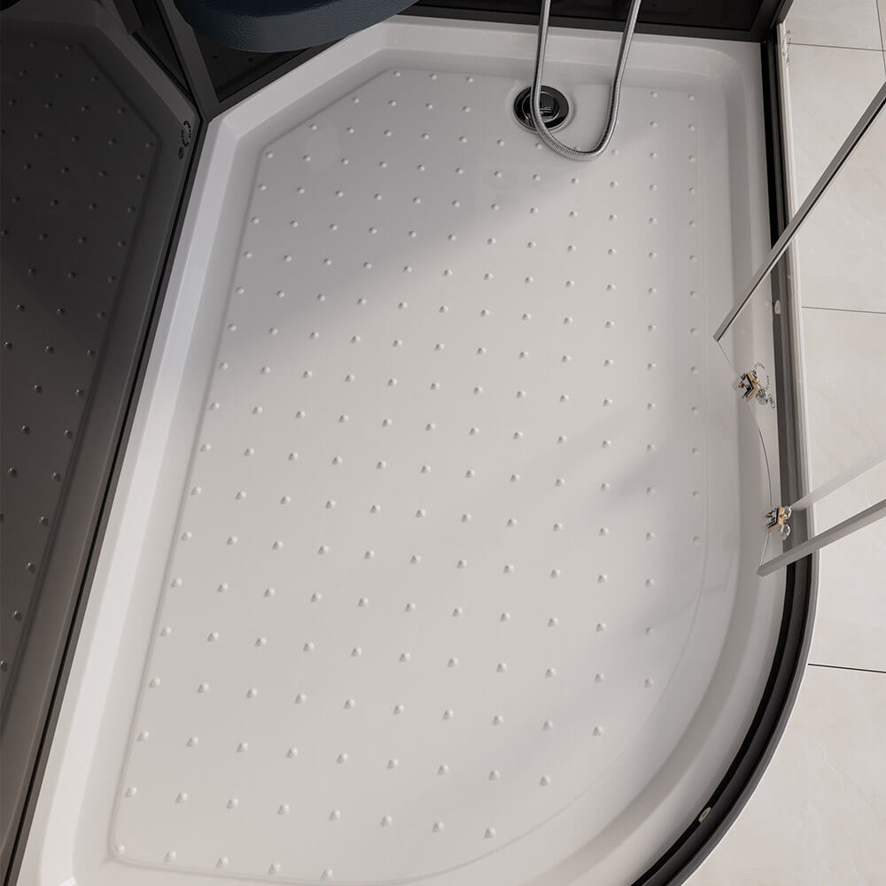 Home Deluxe Dampfdusche mit Wasserfall und Dampfsauna BLACK PEARL - 120 x 80 cm Links