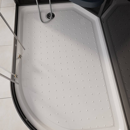 Home Deluxe Dampfdusche mit Wasserfall und Dampfsauna BLACK PEARL  - 120 x 80 cm Rechts
