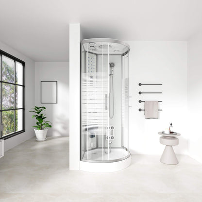 Home Deluxe Dampfdusche mit Wasserfall und Dampfsauna WHITE PEARL - 90 x 90 cm