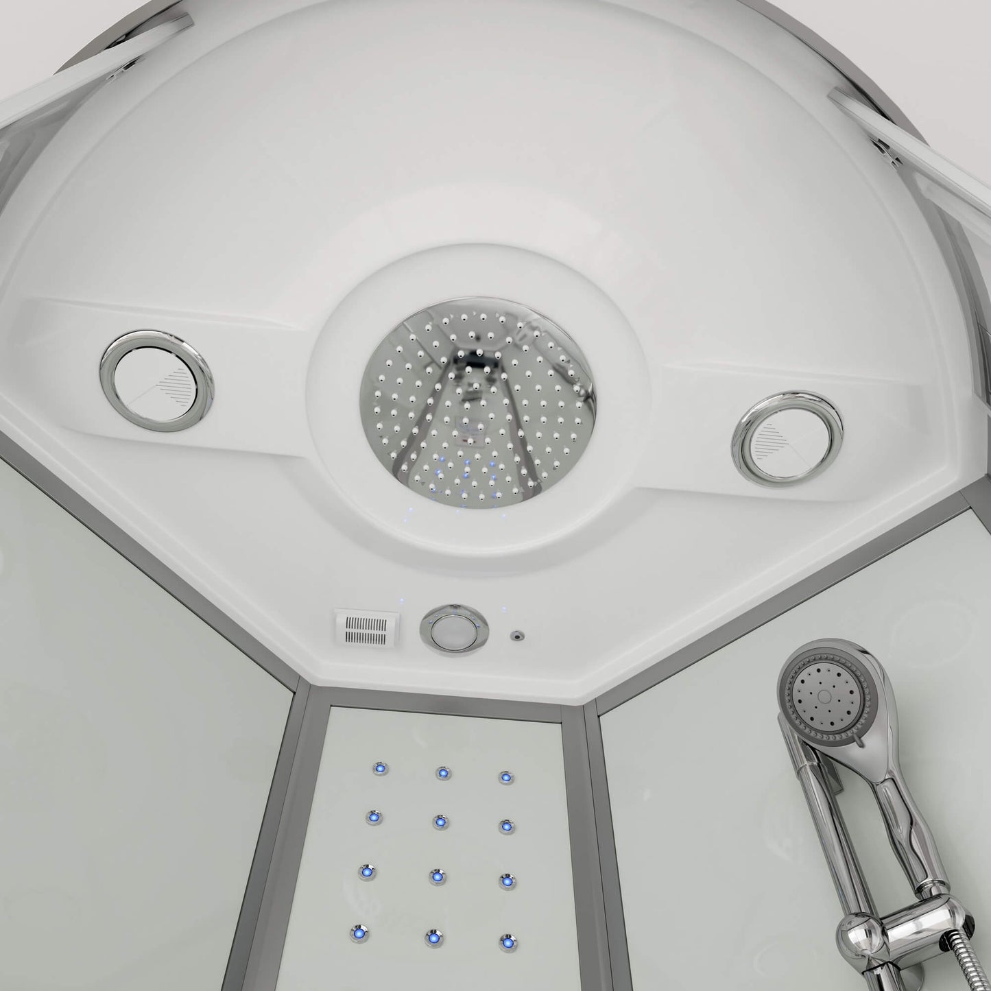 Home Deluxe Dampfdusche mit Wasserfall und Dampfsauna WHITE PEARL - 90 x 90 cm