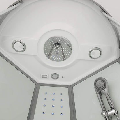 Home Deluxe Dampfdusche mit Wasserfall und Dampfsauna WHITE PEARL - 90 x 90 cm
