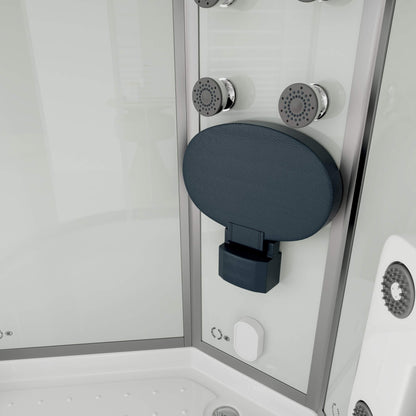 Home Deluxe Dampfdusche mit Wasserfall und Dampfsauna WHITE PEARL - 90 x 90 cm