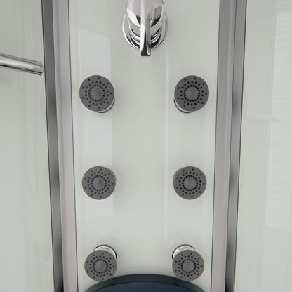 Home Deluxe Dampfdusche mit Wasserfall und Dampfsauna WHITE PEARL - 90 x 90 cm