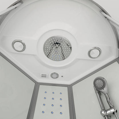 Home Deluxe Dampfdusche mit Wasserfall und Dampfsauna WHITE PEARL - 100 x 100 cm