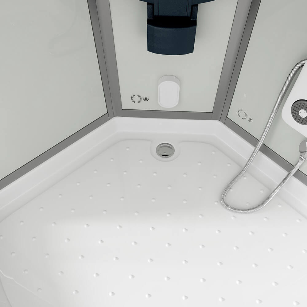 Home Deluxe Dampfdusche mit Wasserfall und Dampfsauna WHITE PEARL - 100 x 100 cm