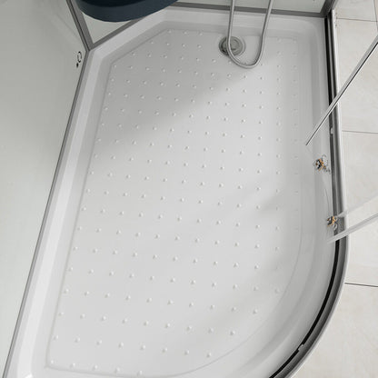 Home Deluxe Dampfdusche mit Wasserfall und Dampfsauna WHITE PEARL - 120 x 80 cm Links