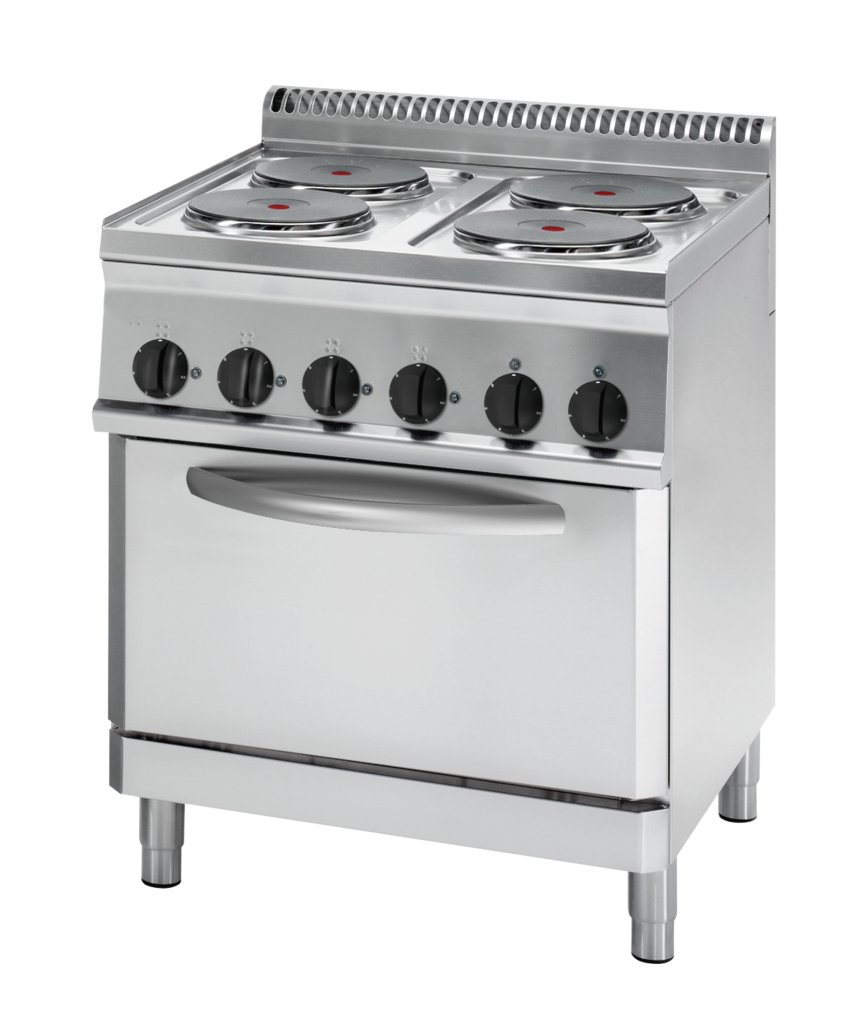 KBS Gastrotechnik Elektro-Herd mit 4 Kochplatten und Umluftbackofen