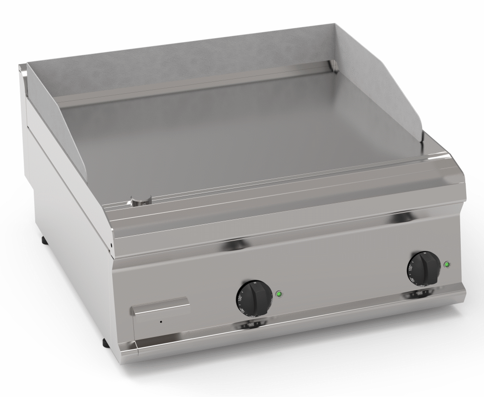 KBS Gastrotechnik Elektro-Grillplatte glatt hartverchromt mit 2 Heizzonen Tischgerät