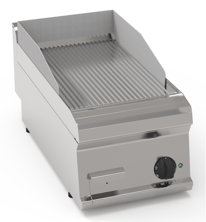 KBS Gastrotechnik Elektro-Grillplatte gerillt hartverchromt mit 1 Heizzone Tischgerät